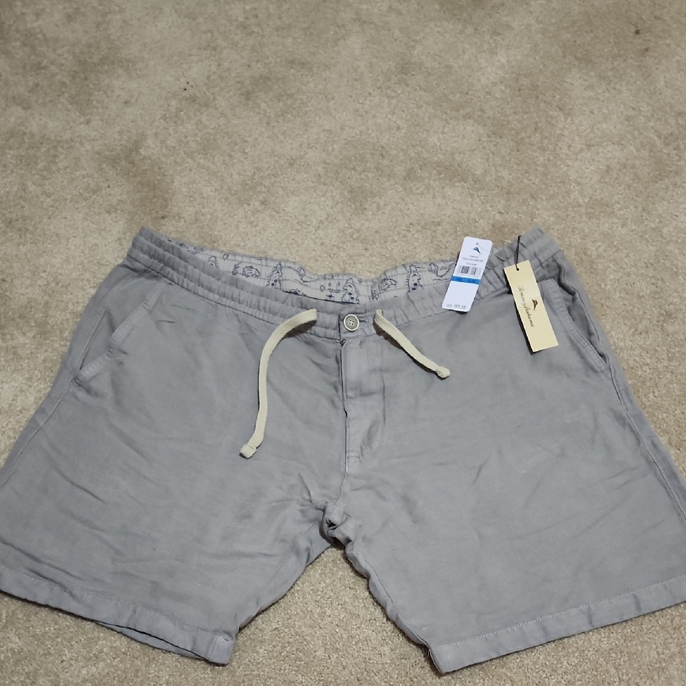 Gray Casual Shorts with Drawstring